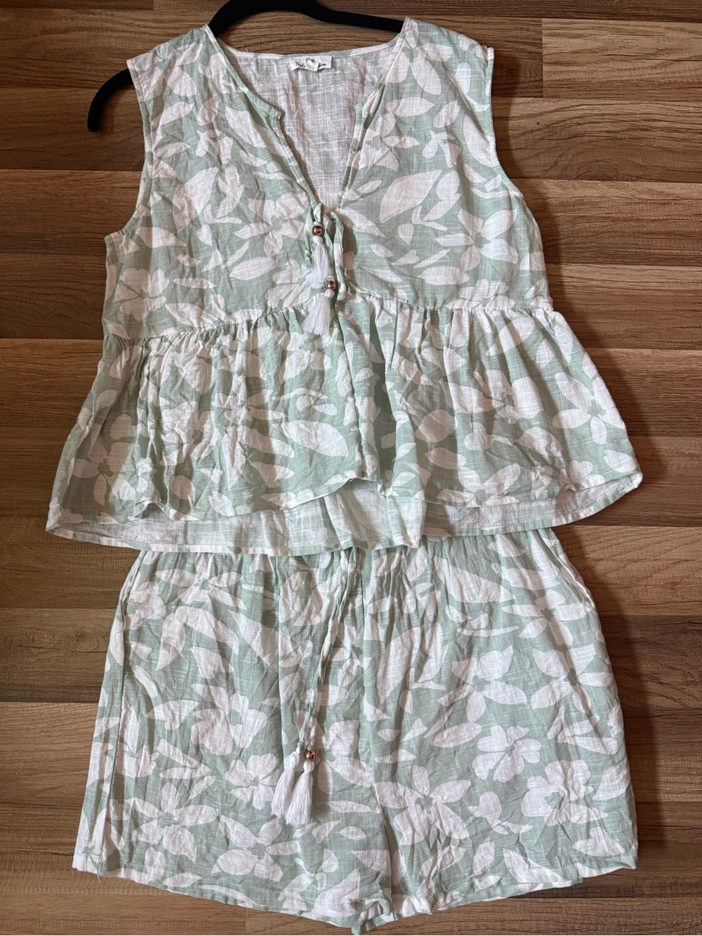 Turks & Caicos' Mint Green Floral Two-Piece Shorts Set